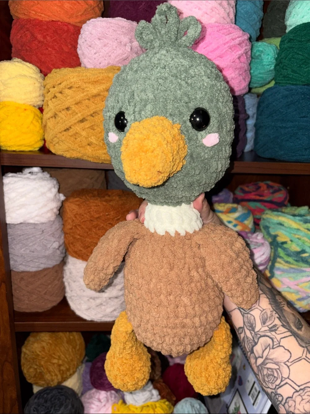 Handmade Crochet 16” Mallard Duck